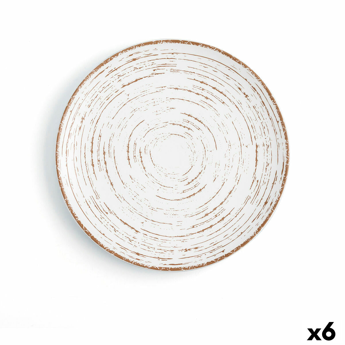 Litteä lautanen 24 cm, keramiikka kaksivärinen, astianpesukoneenkestävä 6 kpl