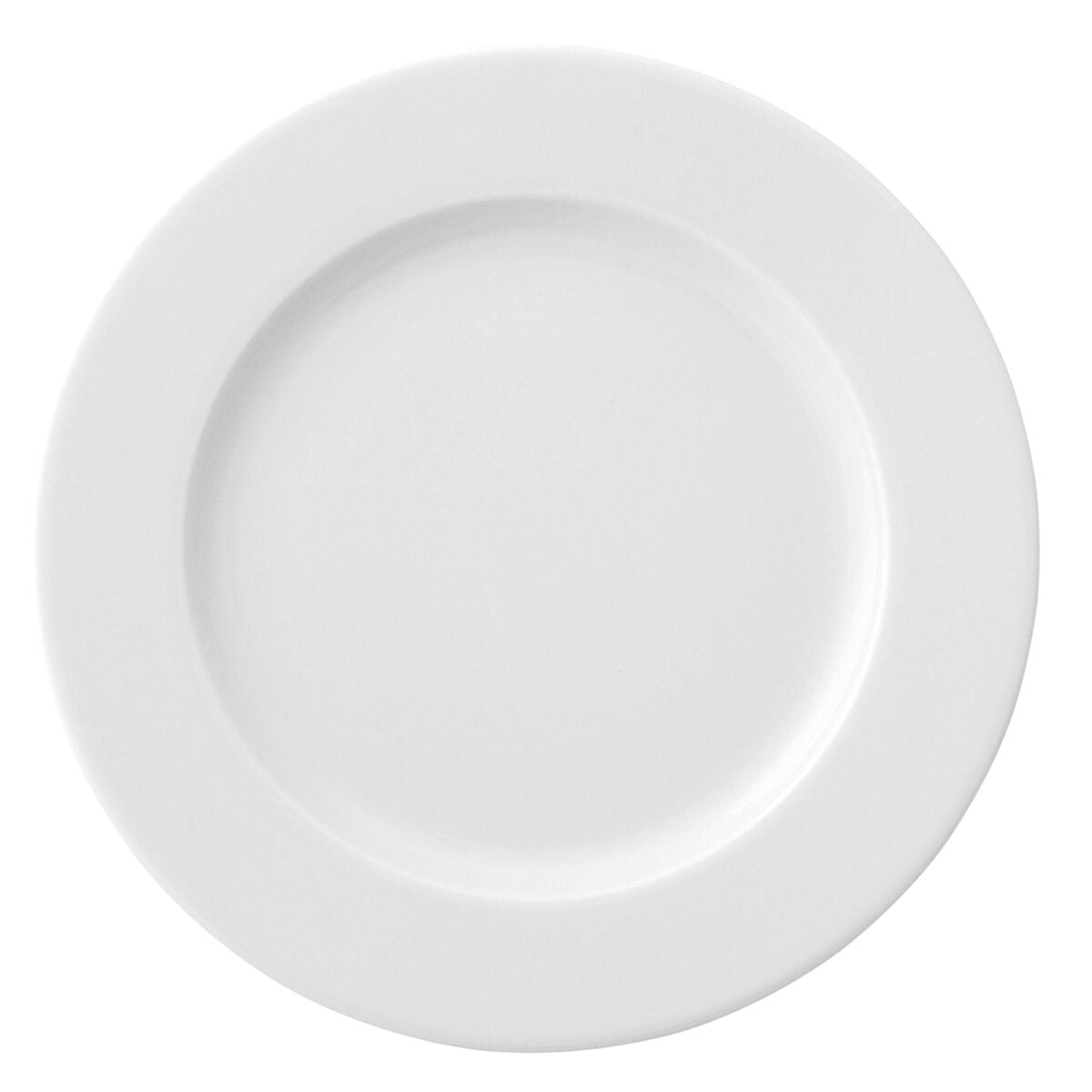 Litteä lautanen 24 cm, valkoinen keramiikka, 12 kpl setti - tiskikone & uuniin