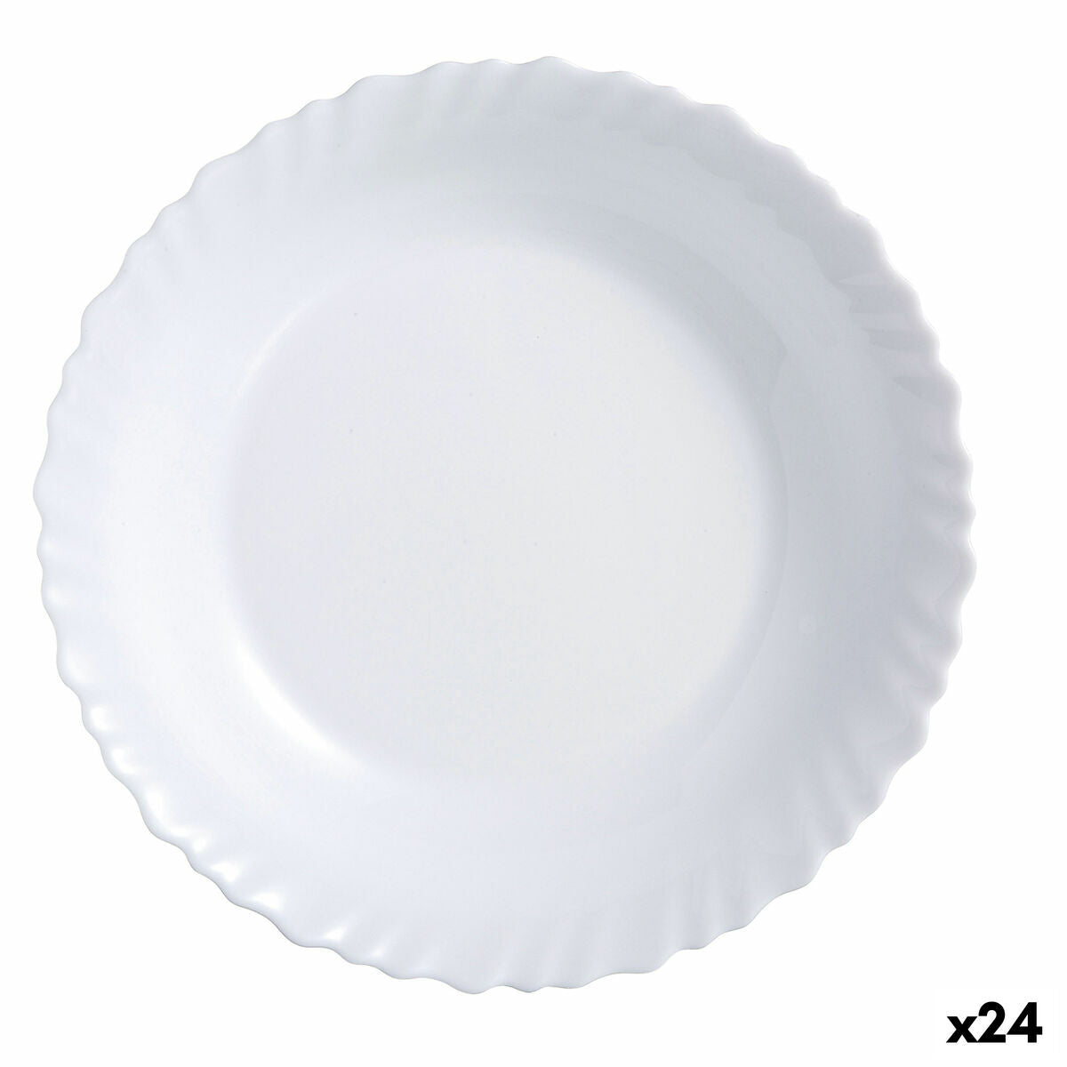 Litteä lautanen 25 cm, lasi, 24 kpl valkoinen - juhla- ja arkipöytään