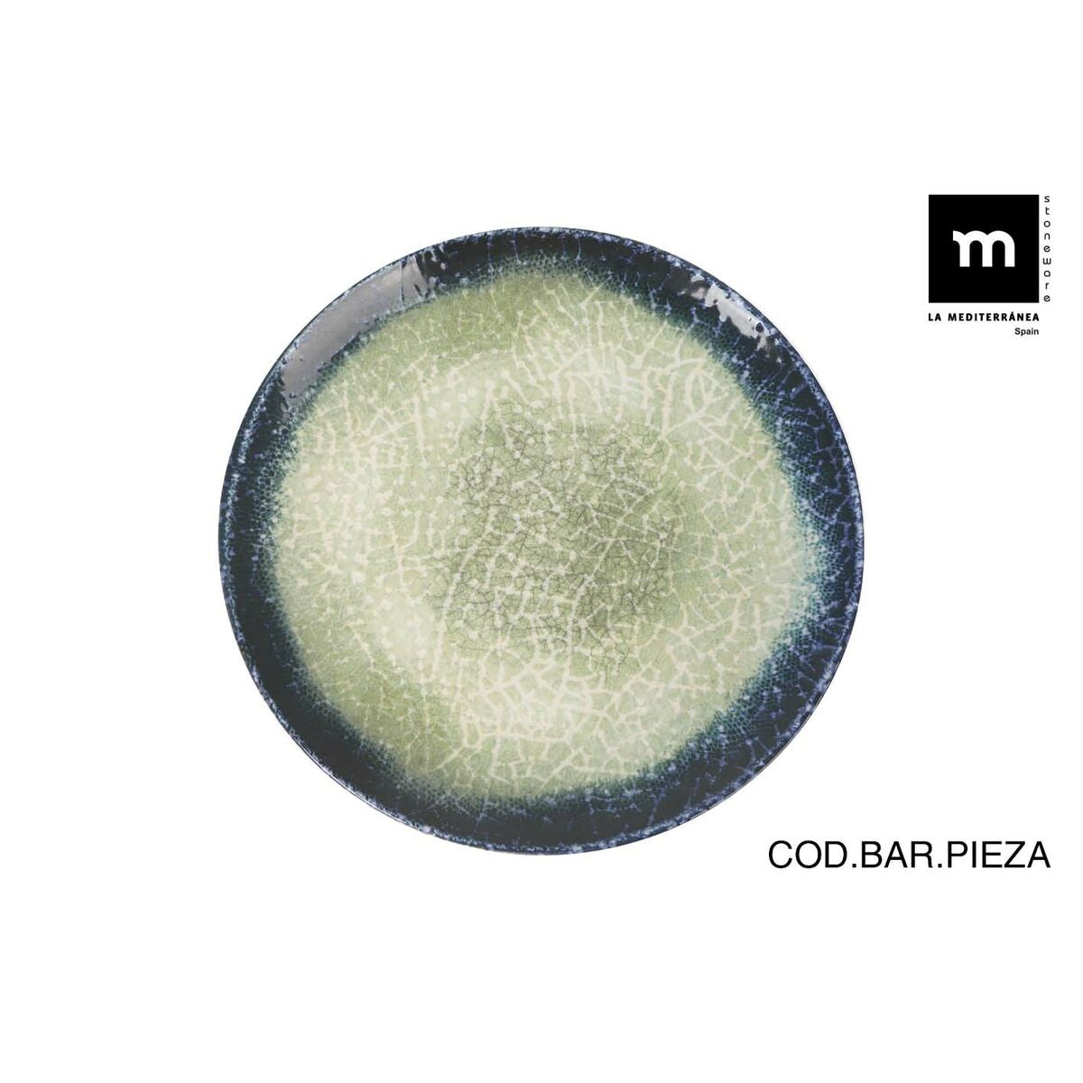 Litteä lautanen Ø 26 cm, 6 kpl, halkeilukuvioitu sinivihreä - tarjoiluun & arkeen