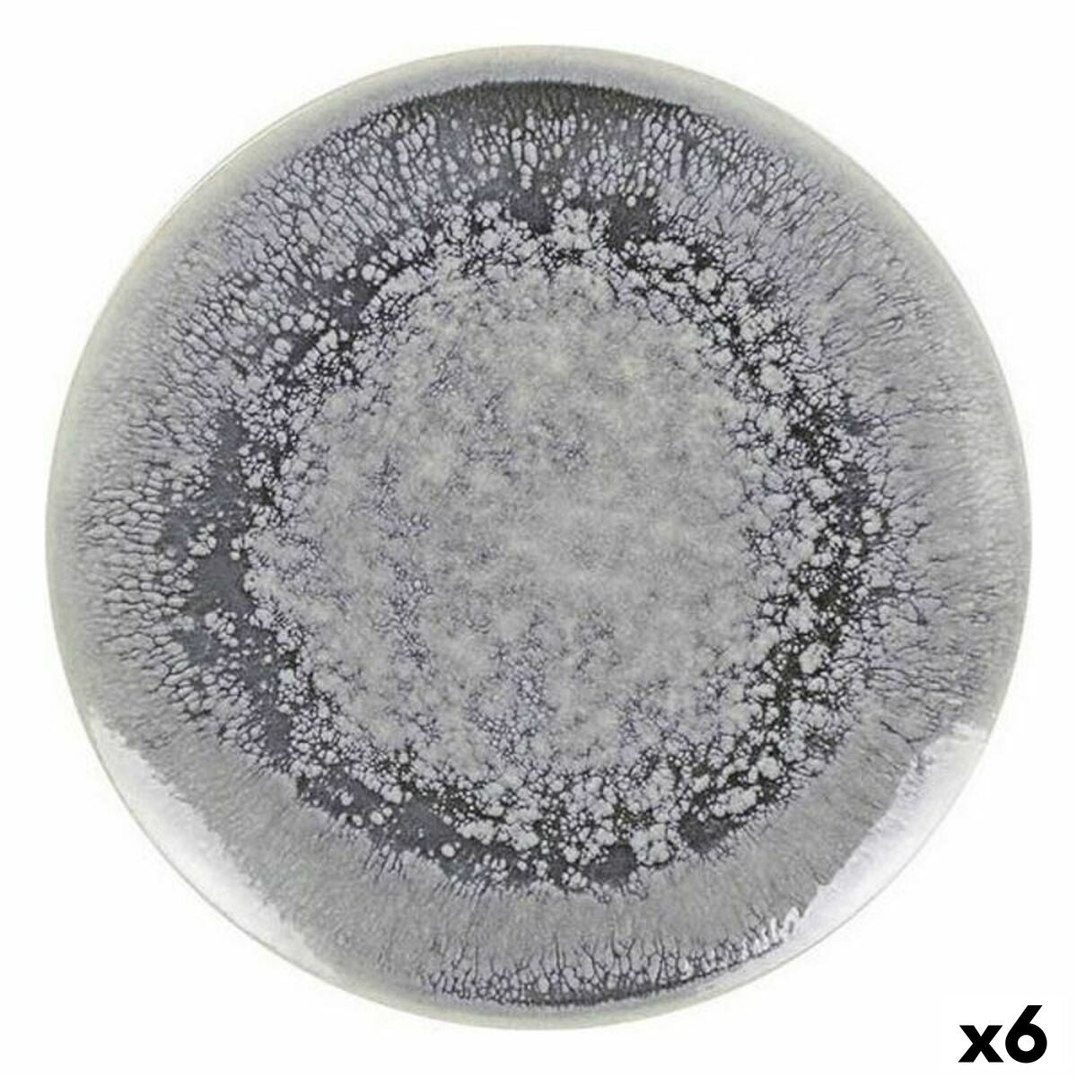 Litteä lautanen 26 cm, 6 kpl, posliini, harmaa lasite, ruokailuun & tarjoiluun