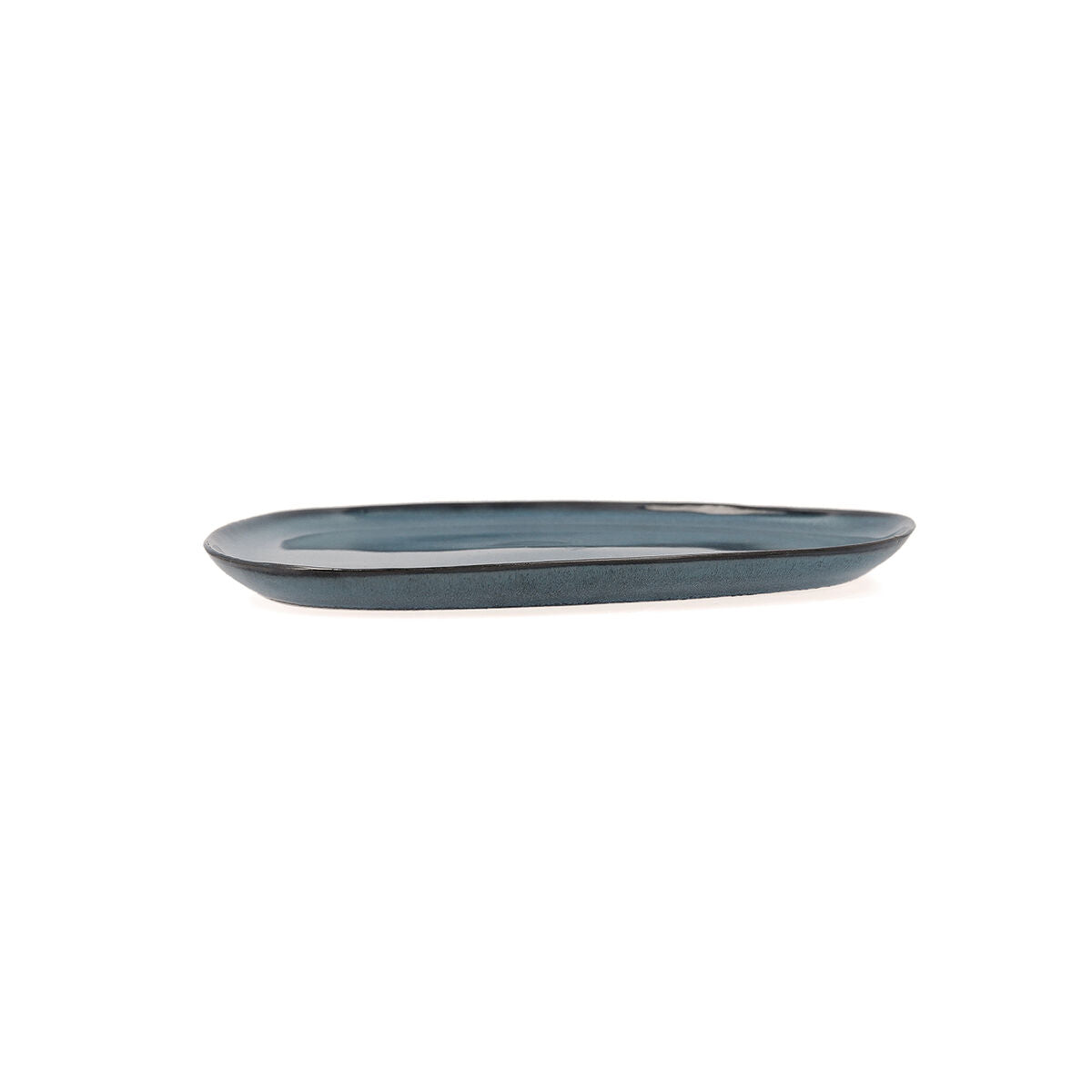 Litteä lautanen keramiikka 14 x 13,6 cm, sininen, kohokuvioitu – 12 kpl