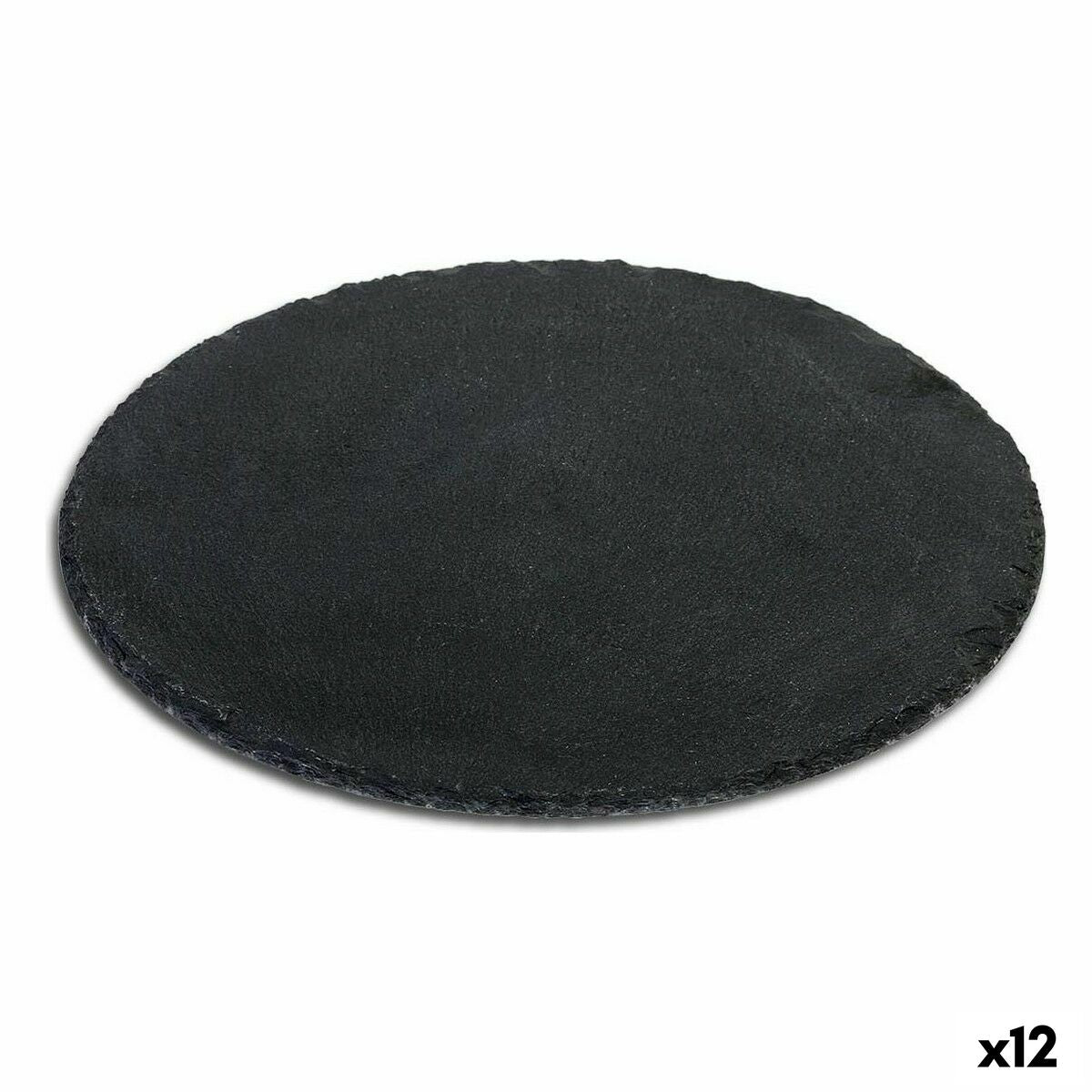 Liuskekivilautanen 25 cm, 6 mm paksu - 12 kpl pyöreä tarjoilulautanen