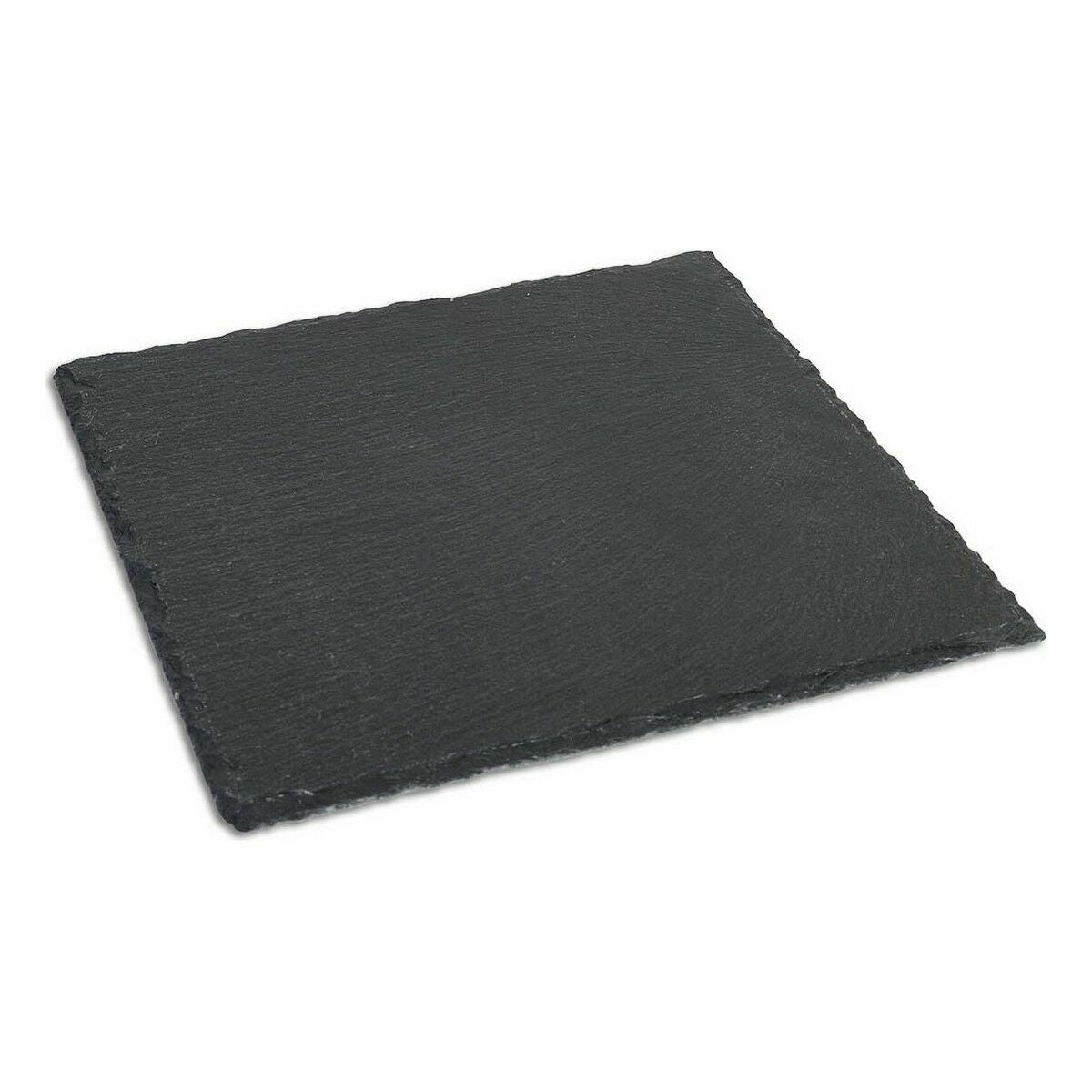 Liuskekivilautanen 25 x 25 cm 6 mm, 12 kpl - musta tarjoilualusta keittiöön