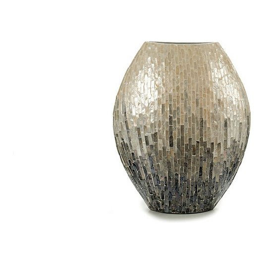 Maljakko helmiäismosaiikki 17,5 x 45 x 37 cm, harmaa sisustukseen, 4 l