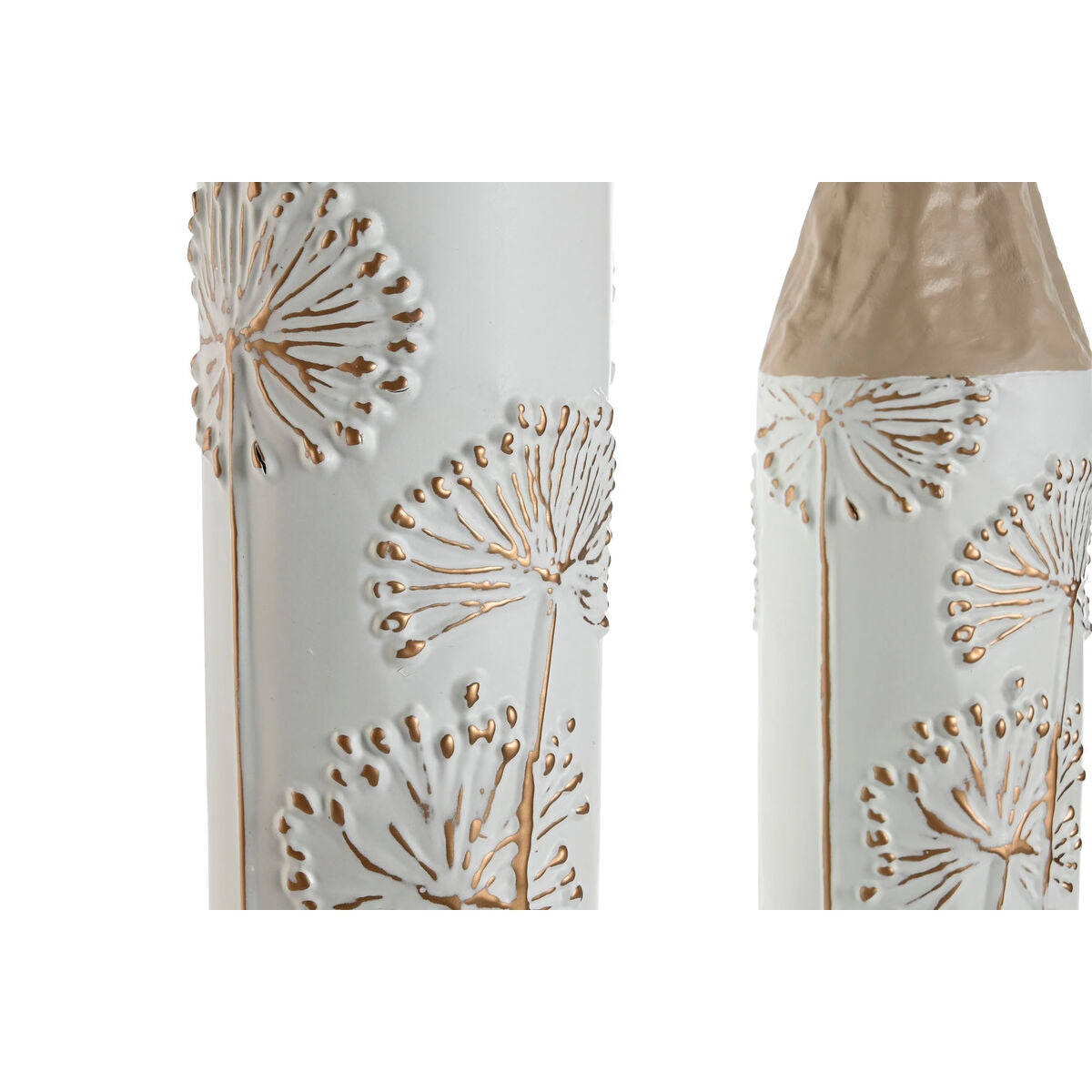Maljakko setti 2 kpl, metallimaljakko beige-vaaleanruskea 13,5×13,5×71 cm