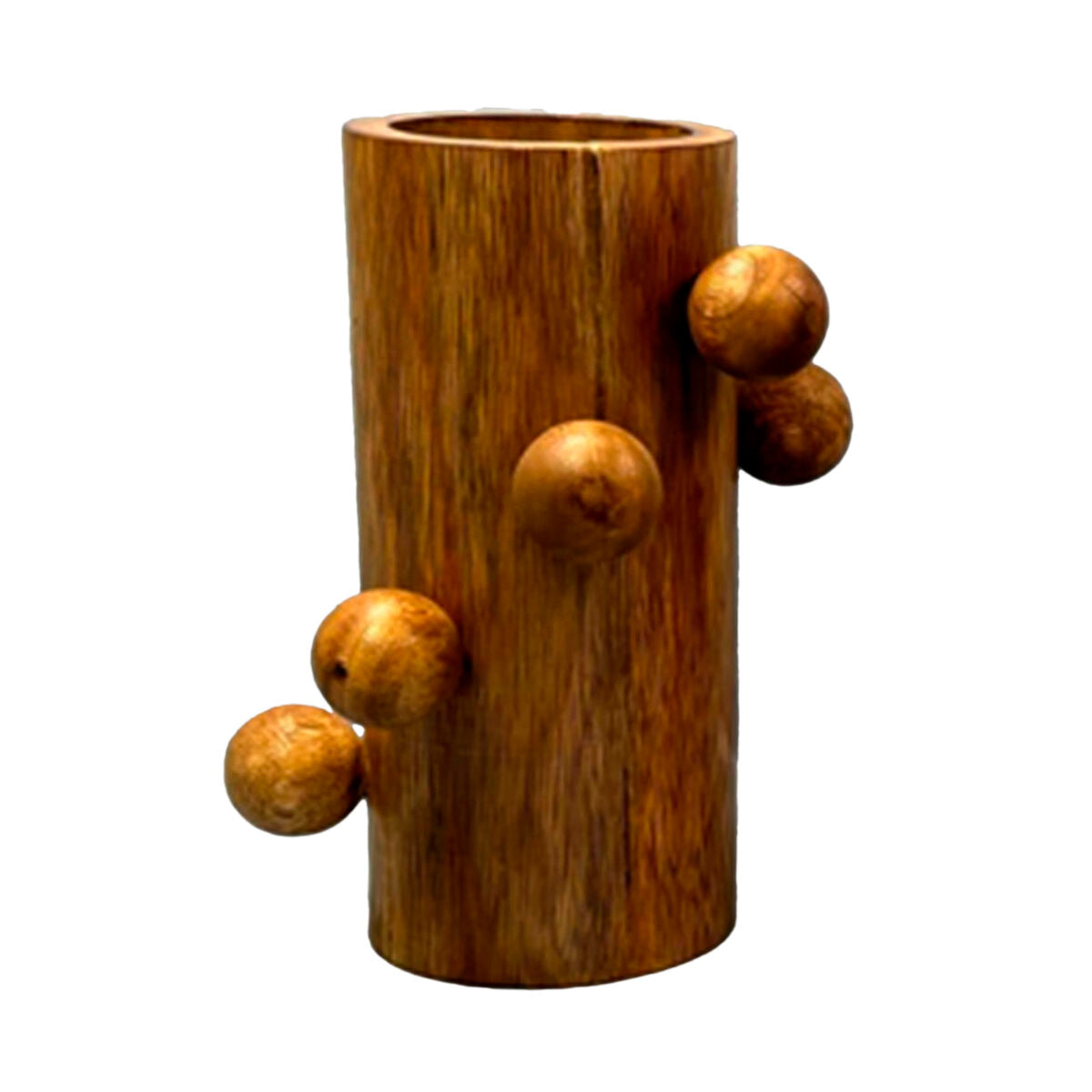 Mangopuu maljakko, ruskea 16 x 16 x 23 cm - moderni sisustusmaljakko & pöydälle