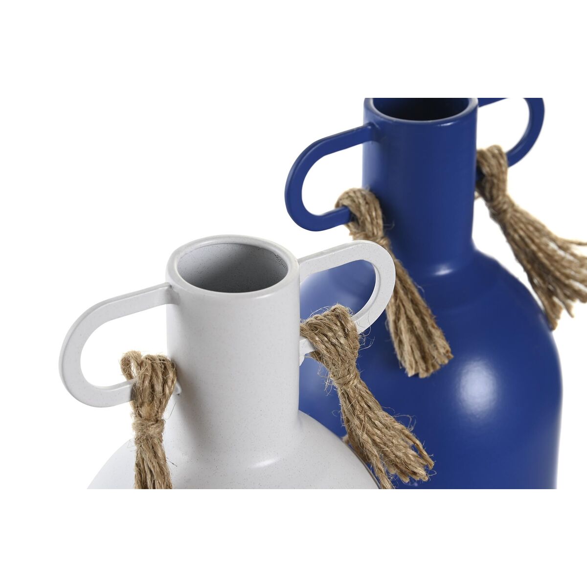 Metallimaljakko valkoinen & laivastonsininen sisustukseen 9 x 9 x 19 cm, 2 kpl