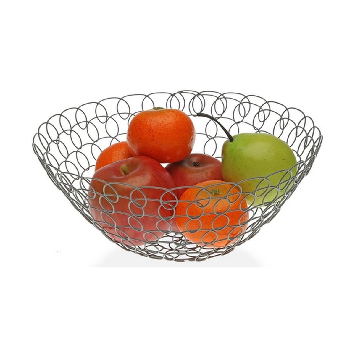 Hedelmäkulho metallinen, harmaa verkkomallinen 28 x 12 x 28 cm 1 L keittiöön