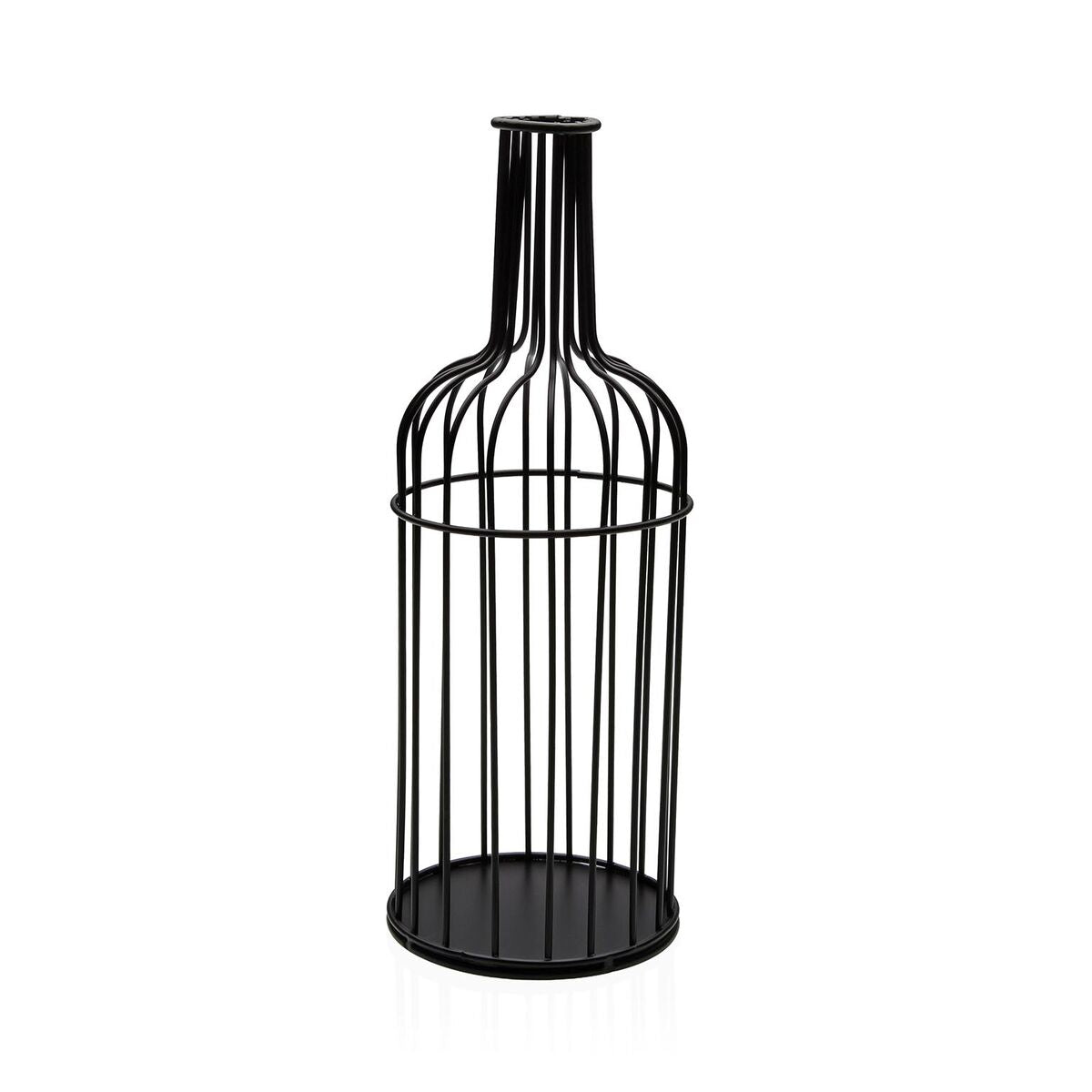 Koristepullo metallinen 31 cm, musta - moderni kodin sisustuskoriste pöydälle