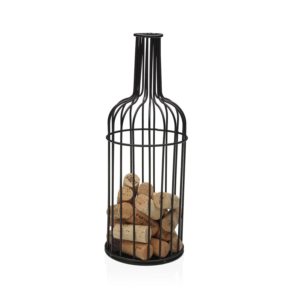 Koristepullo metallinen 31 cm, musta - moderni kodin sisustuskoriste pöydälle