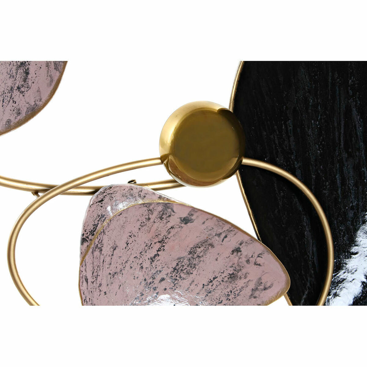 Metallinen seinäkoriste abstrakti - punainen & musta, kullattu 123 x 10 x 65 cm