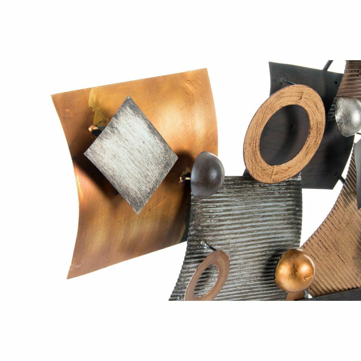 Metallinen seinäkoriste abstrakti moderni, harmaa & kupari 109 x 7 x 53 cm