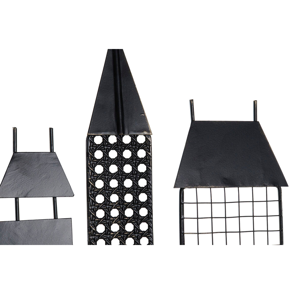 Seinäkoriste metallinen musta kullattu loft 105 x 6 x 56 cm olohuoneeseen