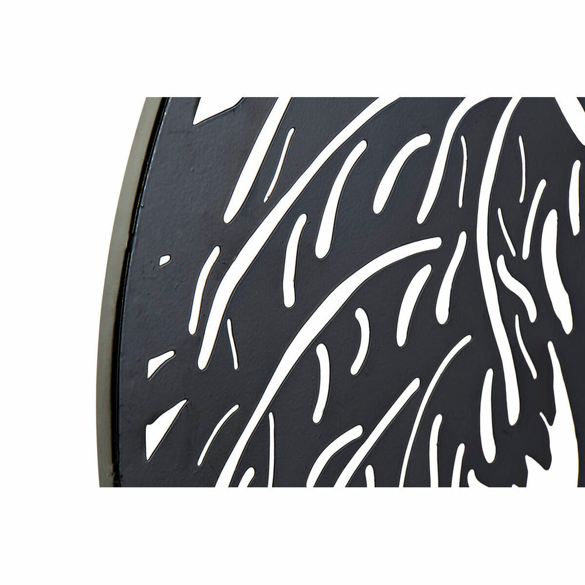 Metallinen seinäkoriste puu pyöreä 40 x 1 x 40 cm, 2 kpl, musta cottage-tyyli