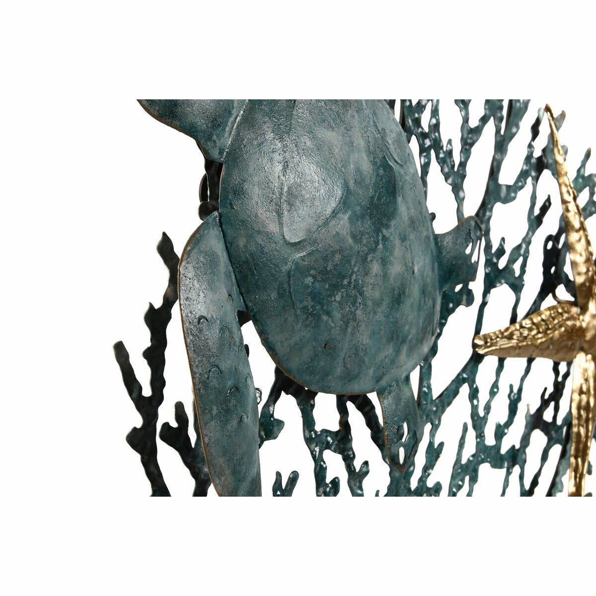 Metallinen seinäkoriste Välimeren, sininen & kultainen, 55×4×48 cm, 2 kpl