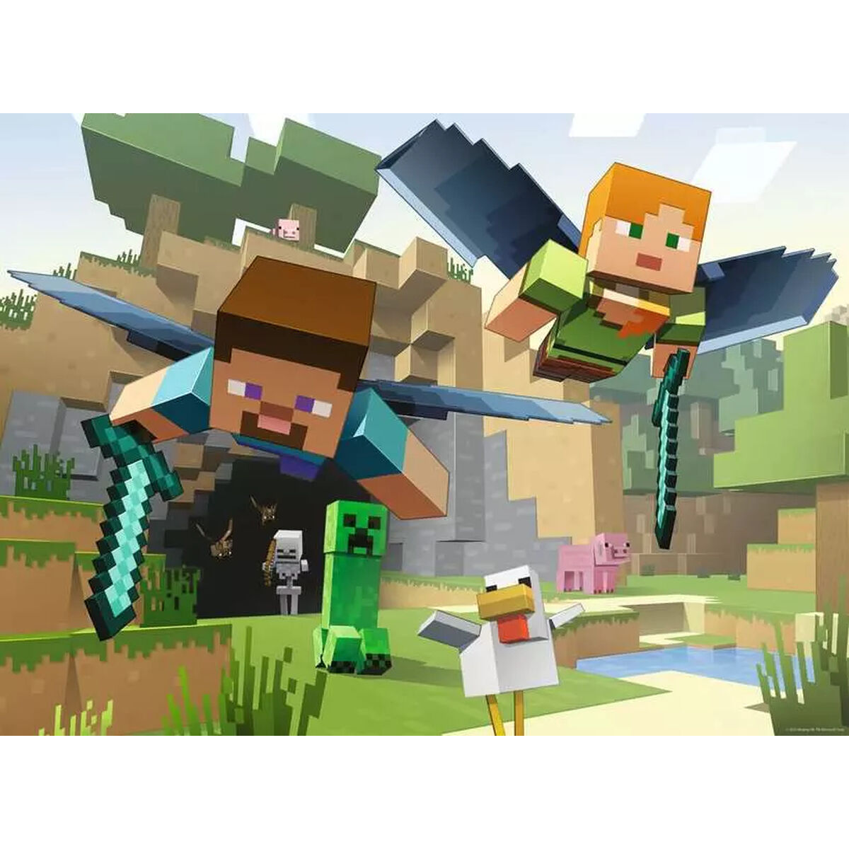 Minecraft palapeli 200 palaa XXL, seikkailu 8+ lapsille perhepeliksi Ravensburger