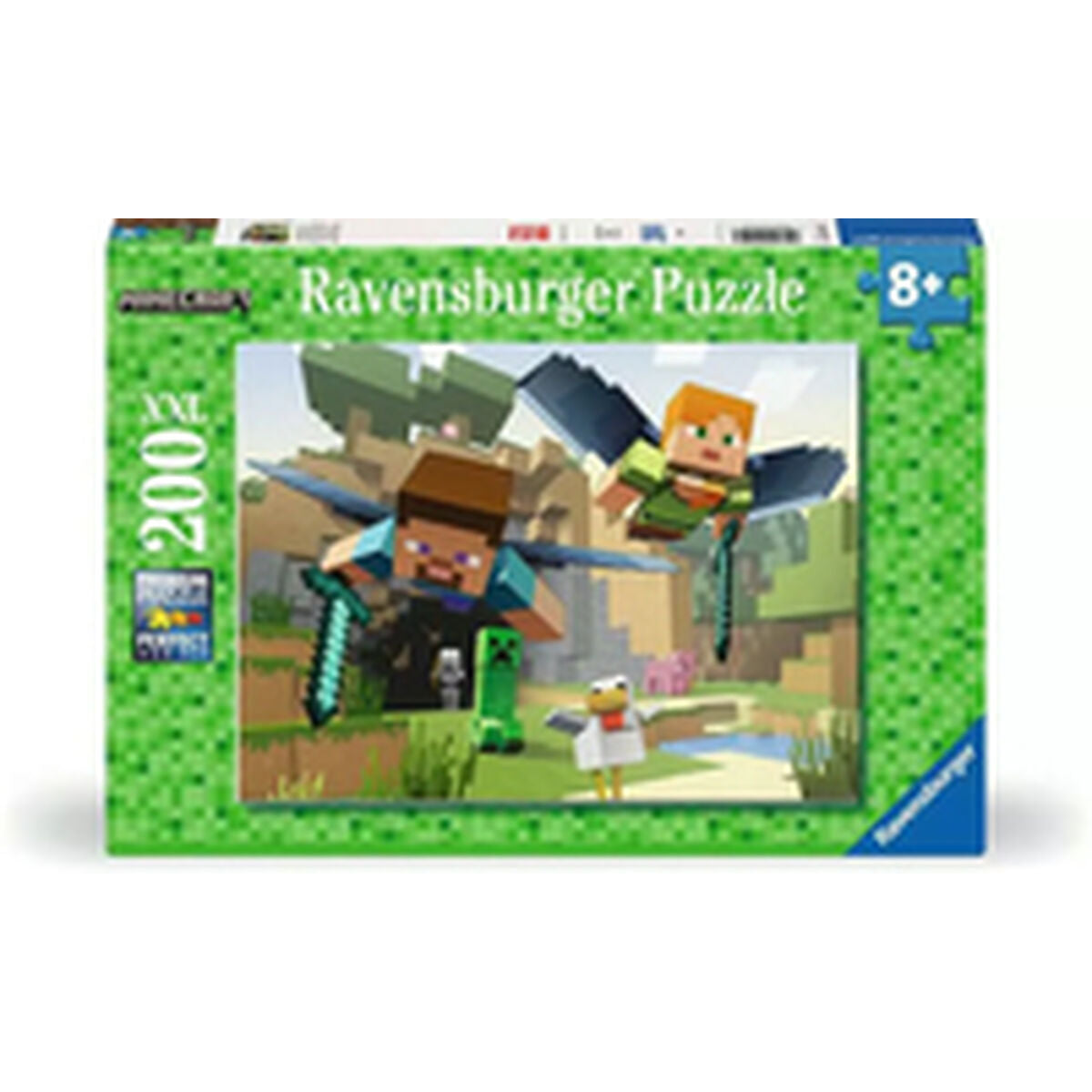 Minecraft palapeli 200 palaa XXL, seikkailu 8+ lapsille perhepeliksi Ravensburger