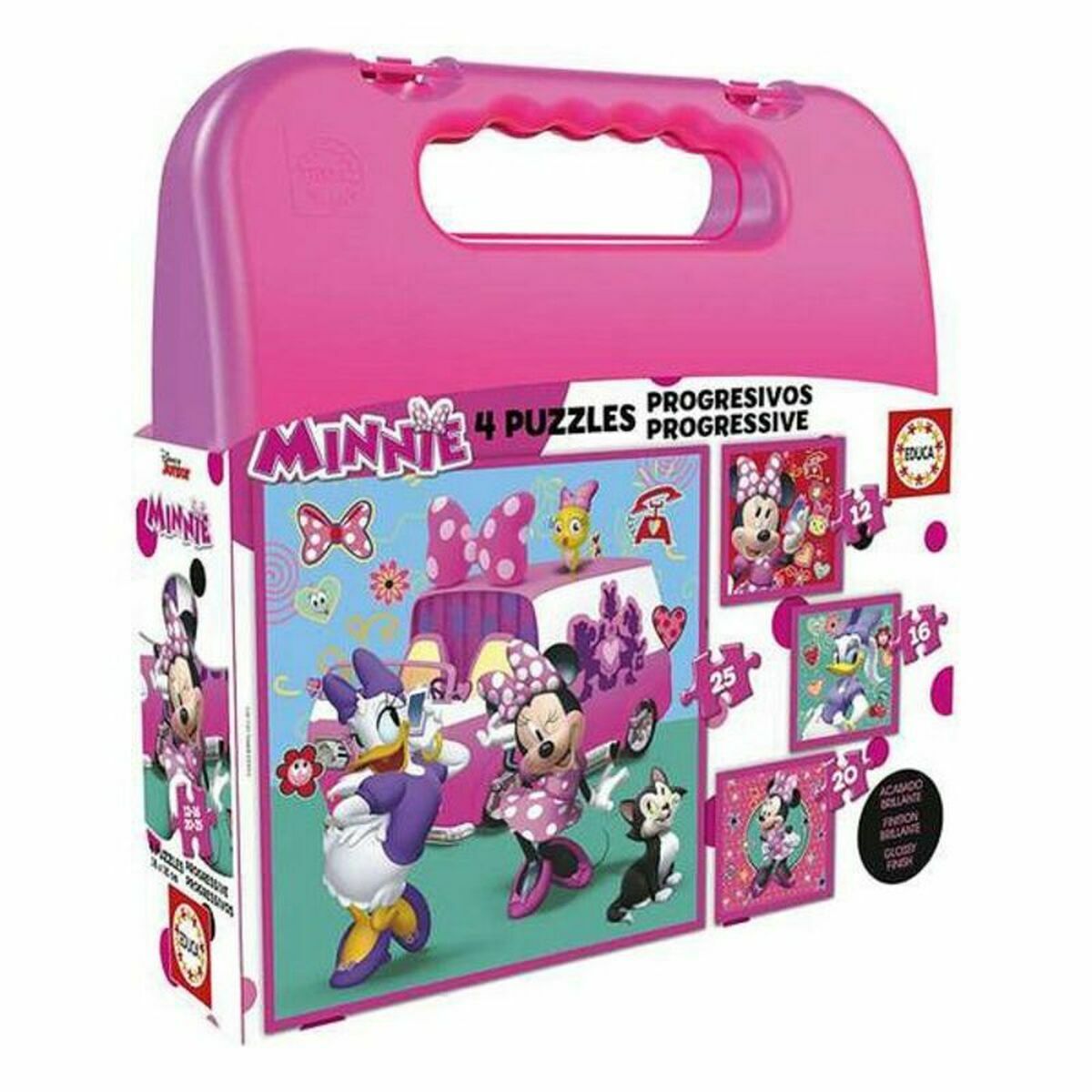 Minnie palapeli 4-tasoinen, 12/16/20/25 p kannellisessa kotelossa 3+ Educa