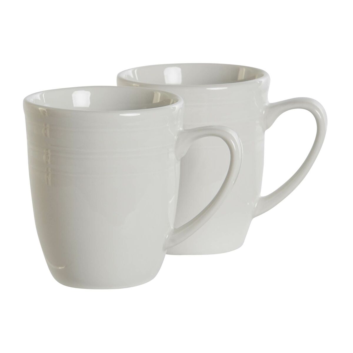 4-osainen mukisetti, valkoinen posliinimuki 330 ml, tiskikone- & mikroaaltouuni