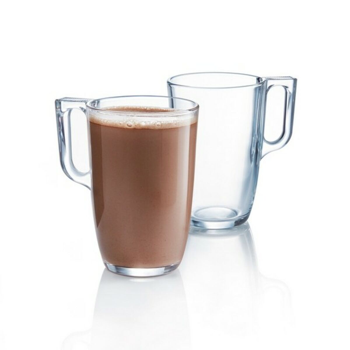 Mukisetti 6 kpl 400 ml, läpinäkyvä lasi - kahvimukit arkeen & tarjoiluun