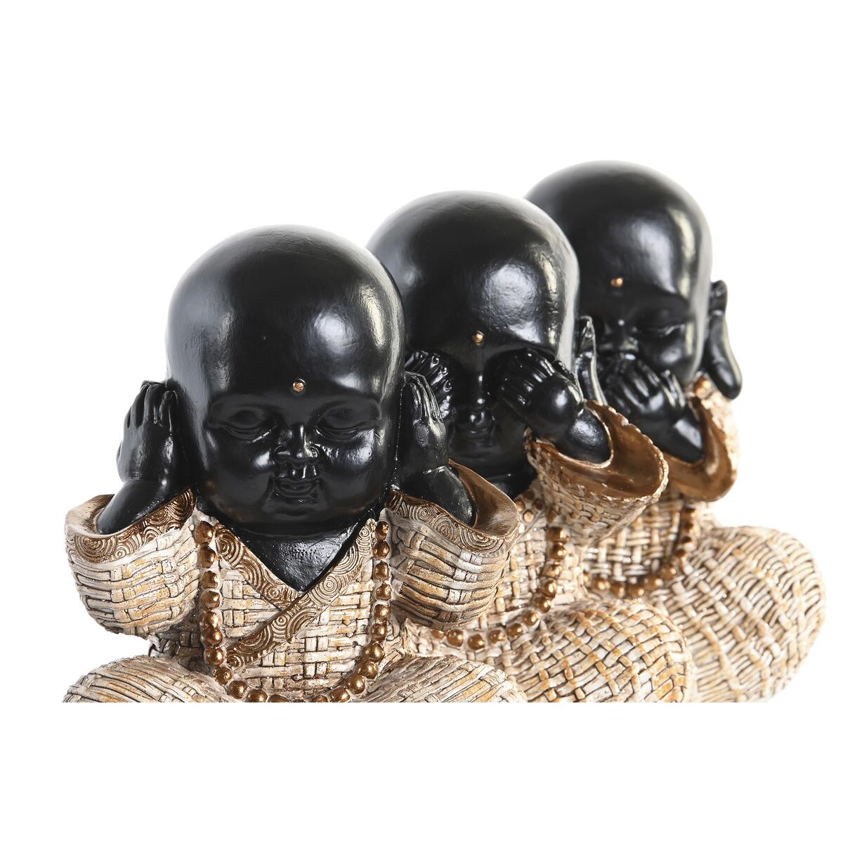 Munkki koristehahmo, hartsi, 6 kpl punainen & beige, 12 x 7,5 x 15,5 cm