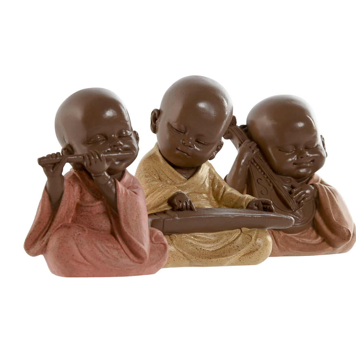 Munkkipatsaat 3 kpl hartsi, oranssi koralli lime, itämainen koriste 10 x 7 x 11 cm