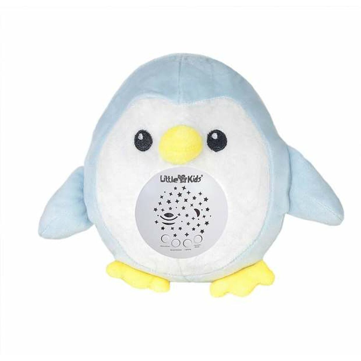 Musiikkipehmolelu projektori 22 cm sininen pingviini vauvoille & taaperoille