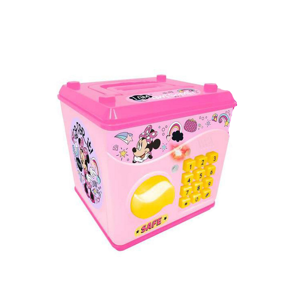 Rahalipas musikaalinen Minnie Mouse 14 cm, pinkki lapsille & koodilukko