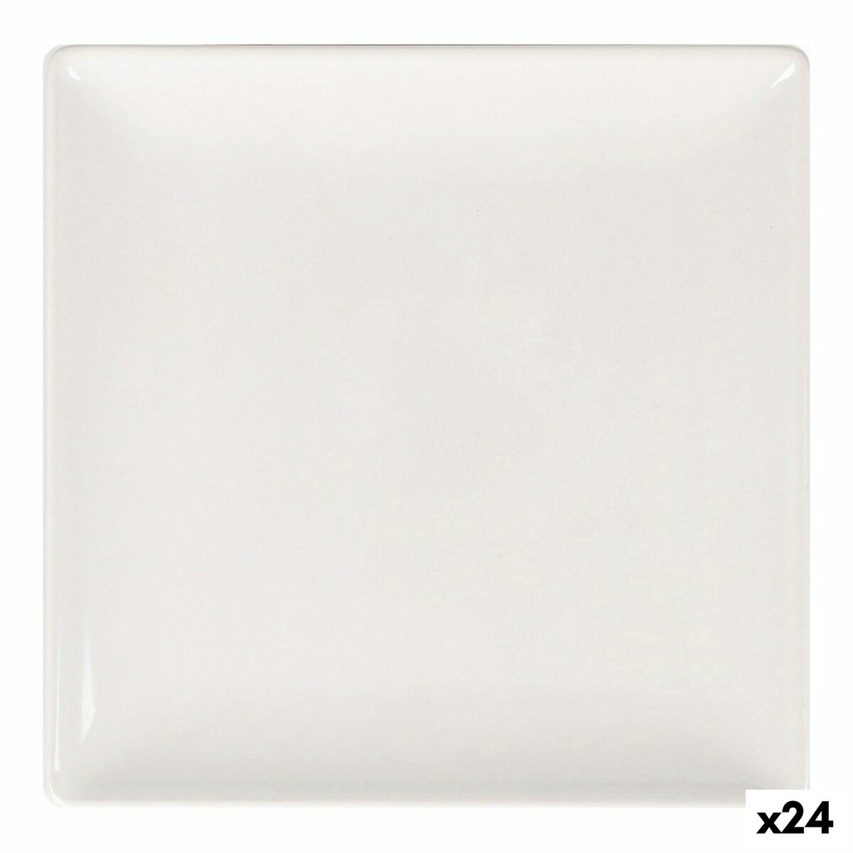 Lautanen 16 x 16 cm keraaminen, 24 kpl, valkoinen neliölautanen tarjoiluun