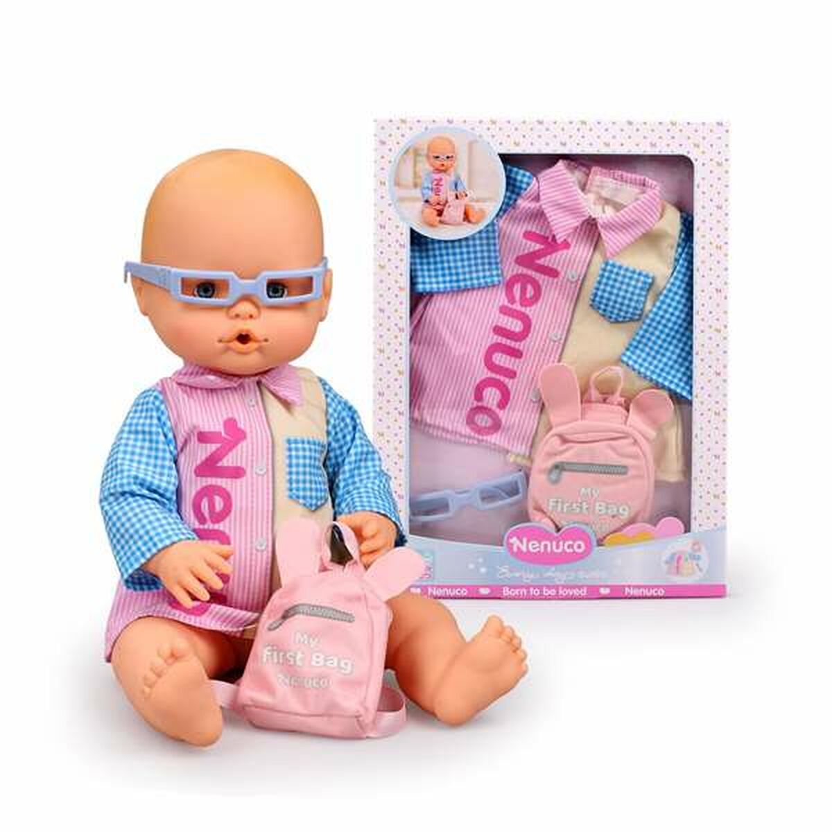 Nuken vaatteet 42 cm, monivärinen arkiasu & asusteet nukelle, 3+ sopii Nenuco