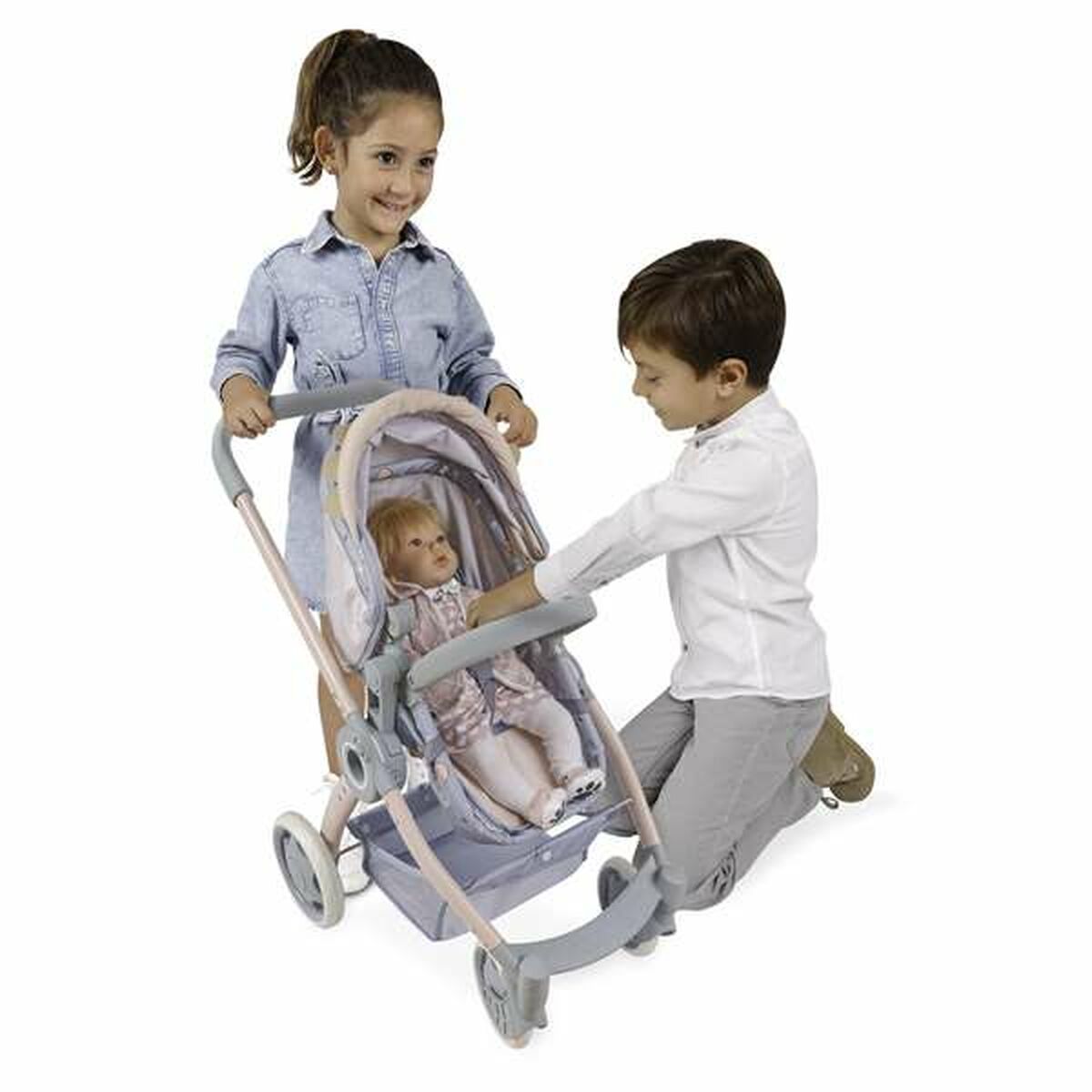 Nukenvaunut taitettava 3-in-1, 41 x 62 x 70 cm, 3+ v, sis. tarvikkeet
