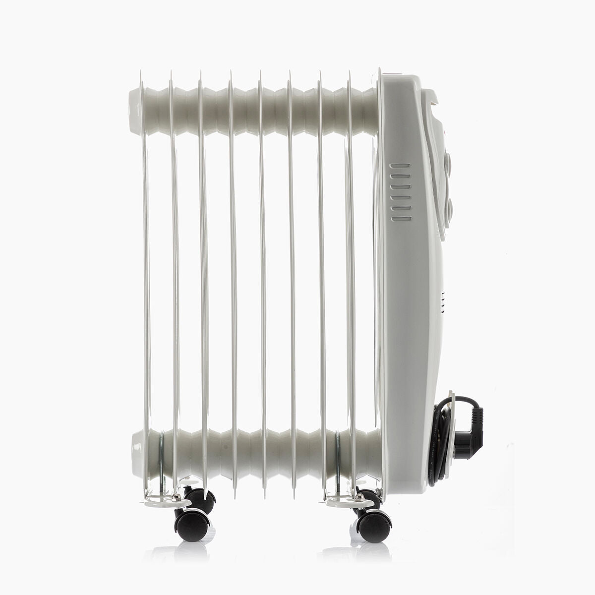 Öljytäytteinen lämpöpatteri 2000 W, 9-lokeroinen, termostaatti & pyörillä