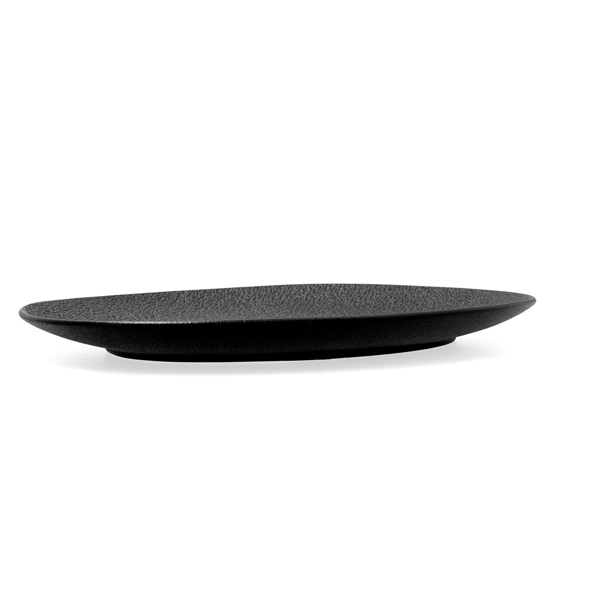 Ovaali keraaminen ruokalautanen 28 x 24,8 x 2,5 cm, musta - 6-osainen