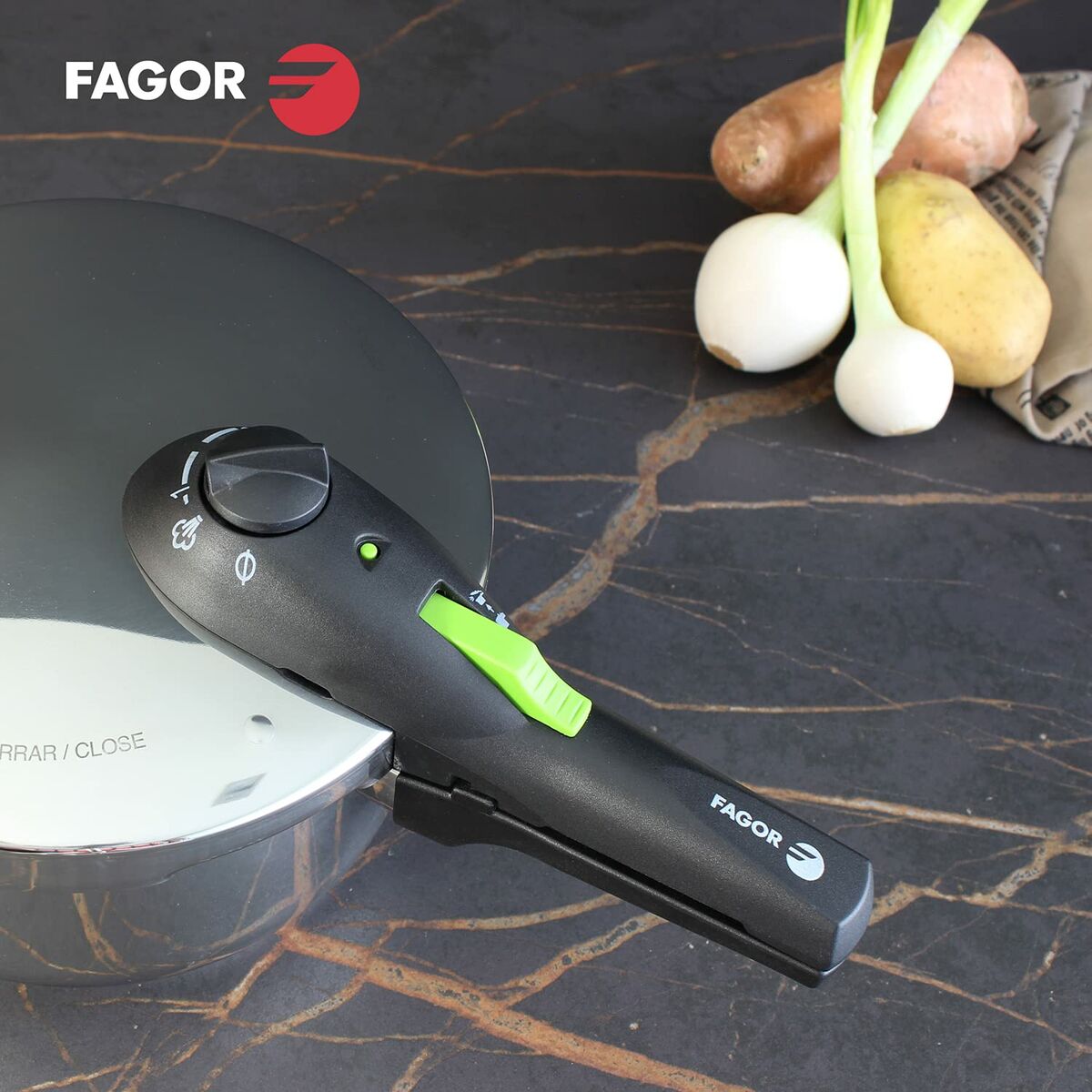 Painekeitinsetti 4 l + 6 l, ruostumaton teräs 18/10 - 2 kpl, bakeliittikahvat