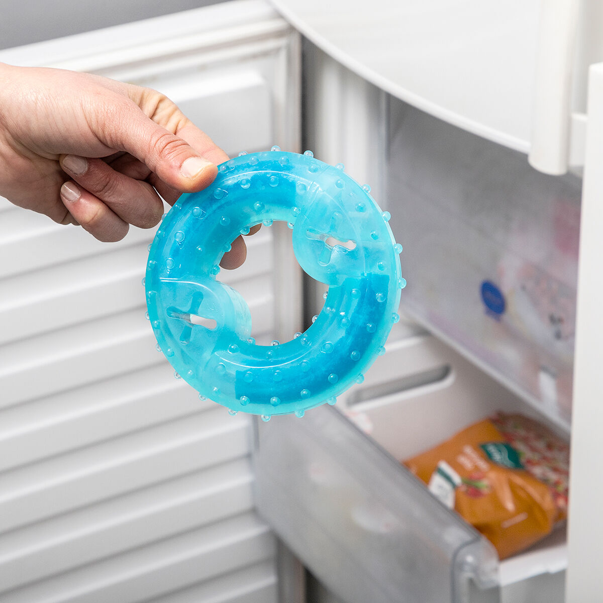Koiran purulelu pakastettava viilentävä, 2-in-1 pururengas herkkuaukolla koirille