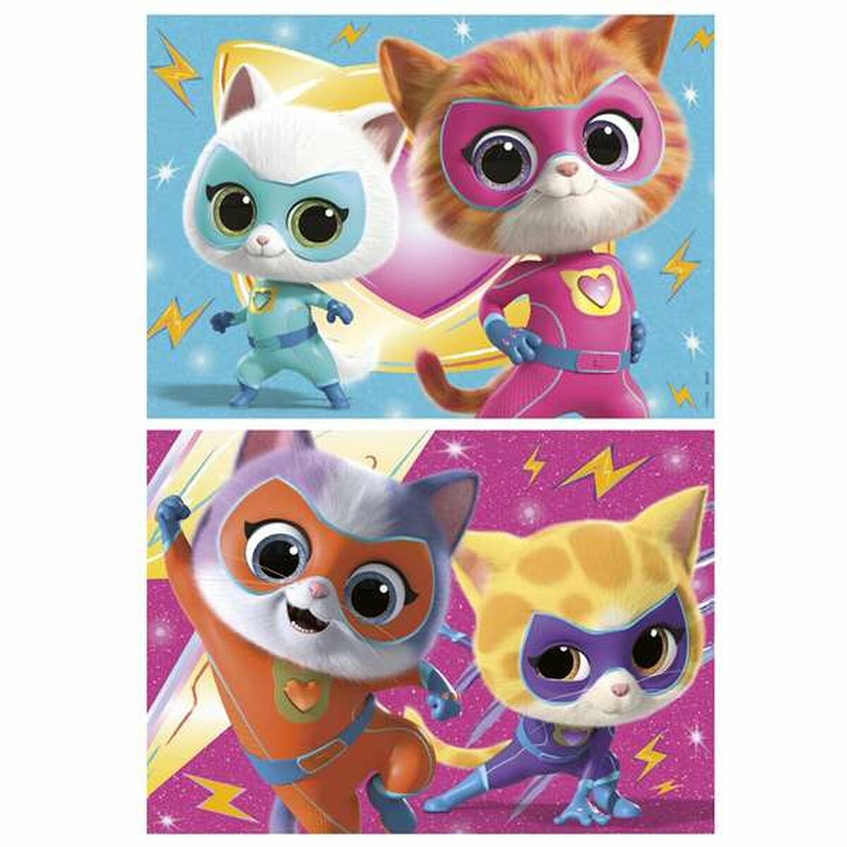 Palapeli kaksipakkaus 2 x 20 palaa, lapsille 3+, kartonki Superkitties, Educa