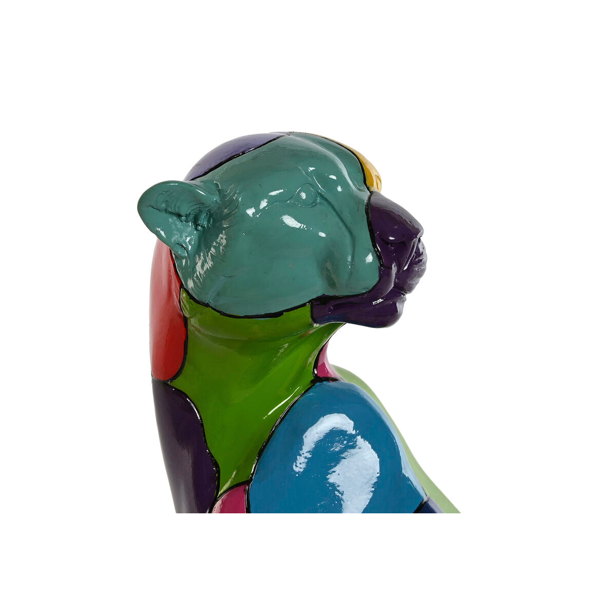 Pantteri koristehahmo monivärinen, polyresiinistä 25 x 18 x 41 cm sisustukseen