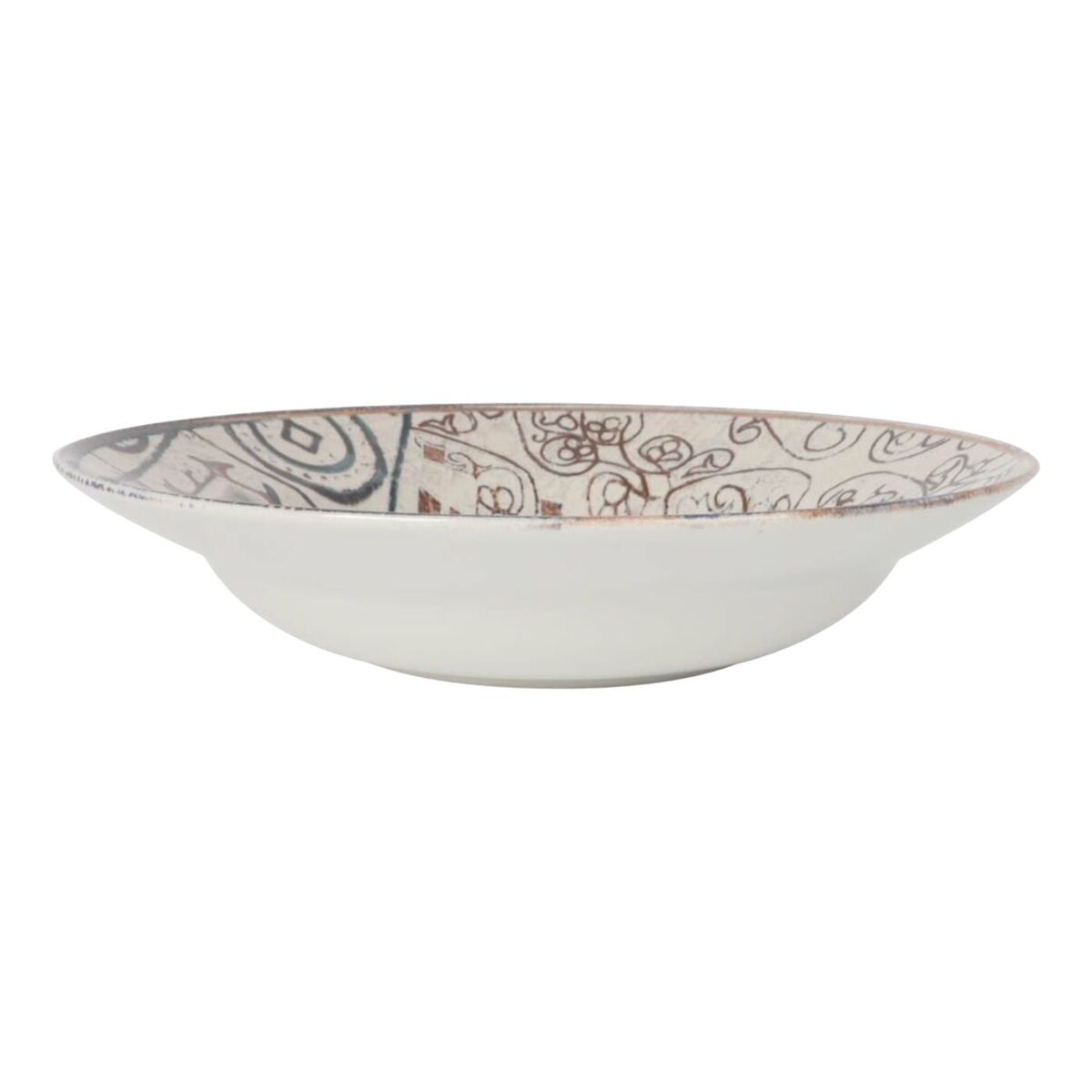 Pastalautanen Ø 29 cm, 6 kpl, syvä pasta-astia Grecia-kuosi, ruokailuun