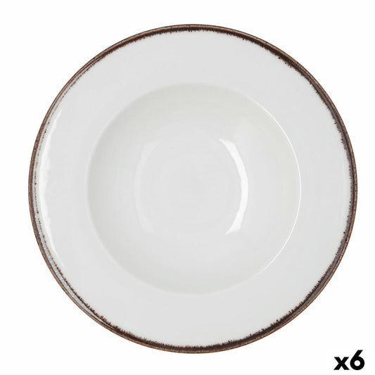 Pastalautanen Ø 30 cm, keramiikka 6 kpl valkoinen, pinoituva, mikroaaltokestävä