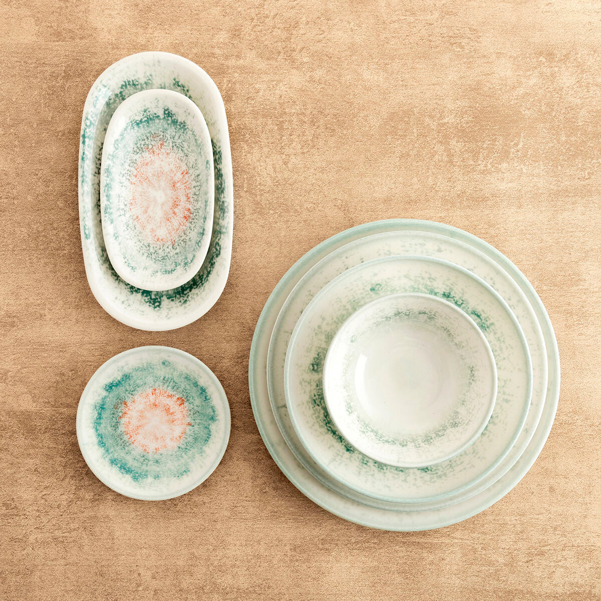Pastalautanen Ø 26 cm valkoinen keramiikka, 6 kpl - pinottava, tiskikone & mikro