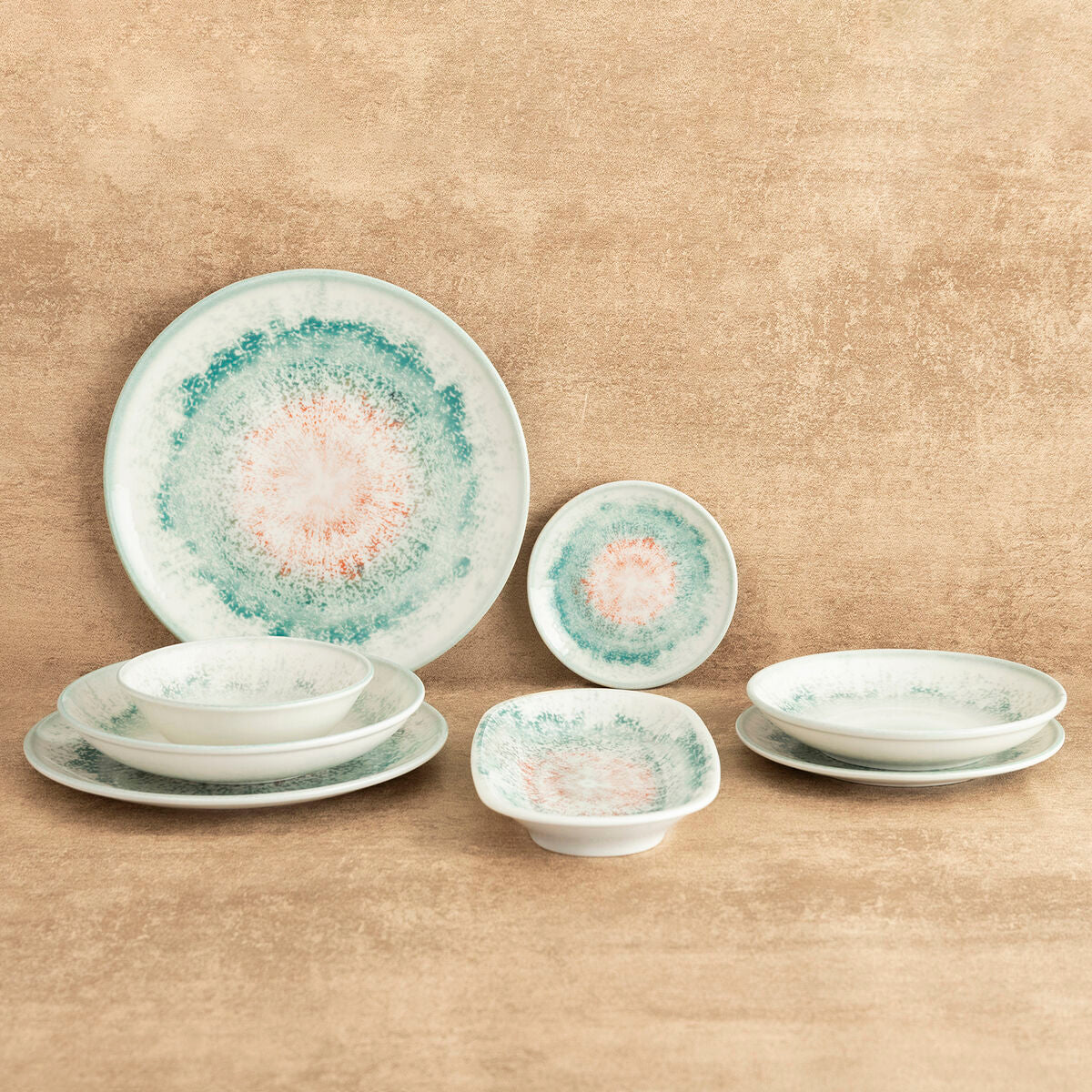 Pastalautanen Ø 26 cm valkoinen keramiikka, 6 kpl - pinottava, tiskikone & mikro