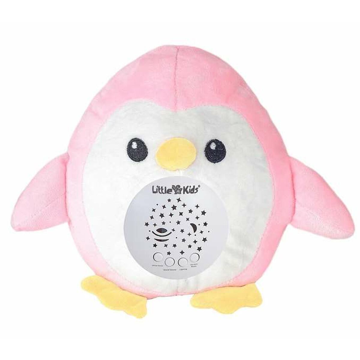 Pehmolelu projektori 22 cm, musiikki pinkki pingviini vauvoille & lapsille