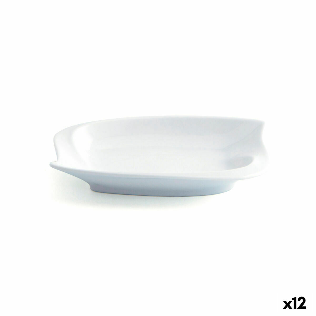 Pieni lautanen 15,5 x 10 cm, valkoinen, keramiikka, 12 kpl, pinottava