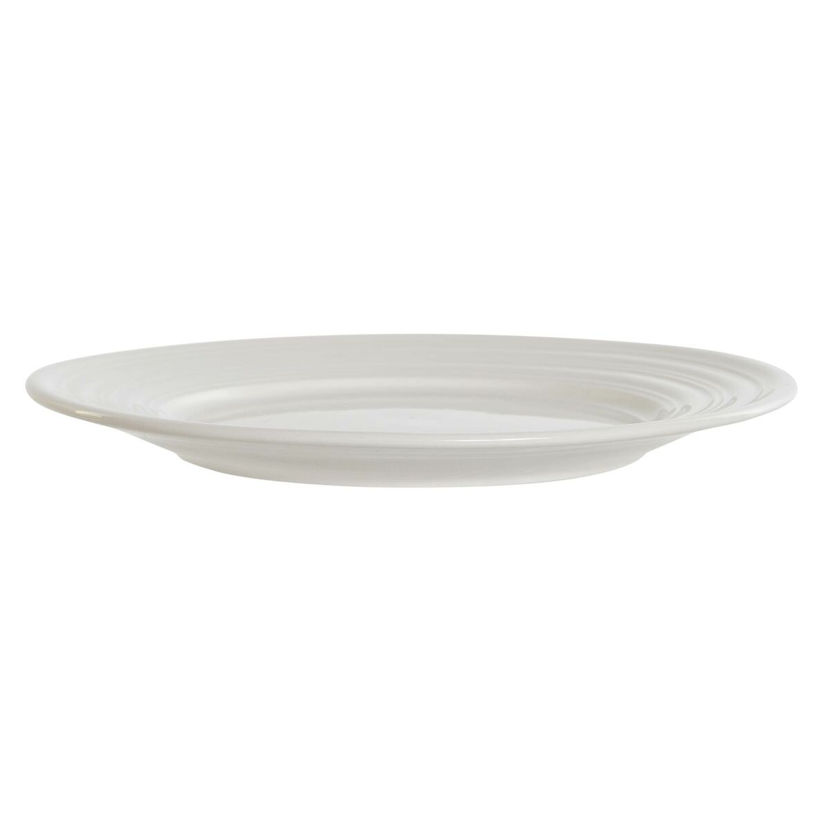 Posliinilautanen 19 x 19 x 2 cm, litteä valkoinen, 4 kpl ruokailuun