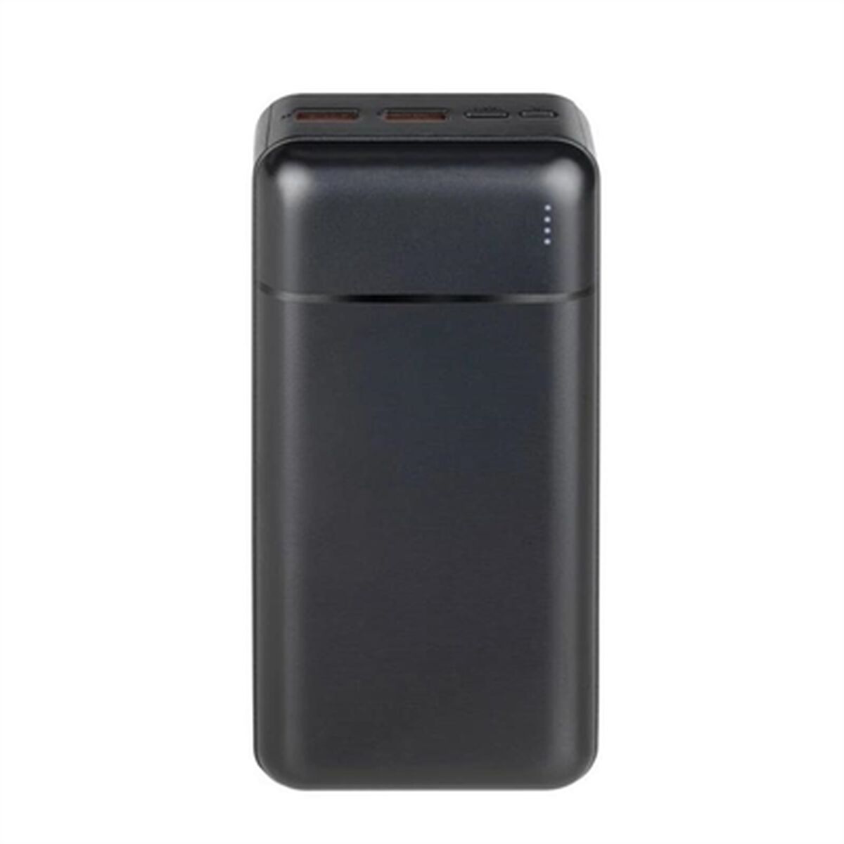 Powerbank 30000 mAh USB-C, EU-pistoke, musta - matkalle sopiva varavirtalähde