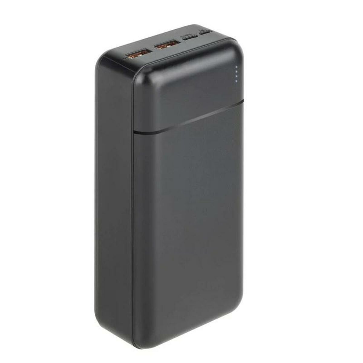 Powerbank 30000 mAh USB-C, EU-pistoke, musta - matkalle sopiva varavirtalähde