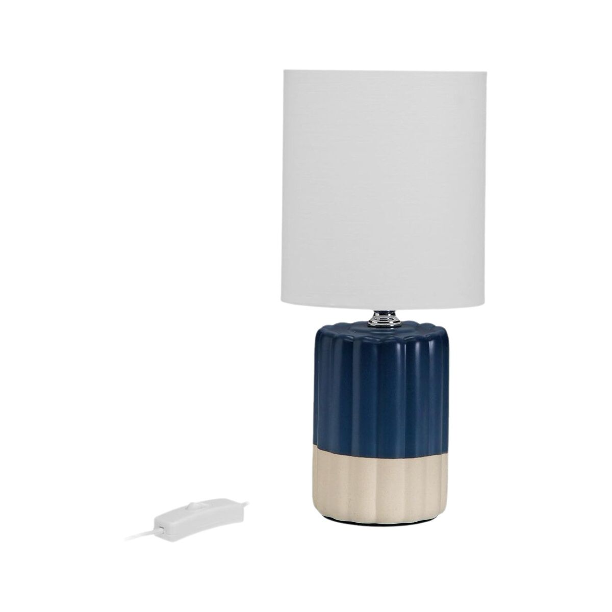 Pöytälamppu sininen, keraaminen jalka E27-kanta, 1,50 m johto, 12×27×12 cm – Mauna