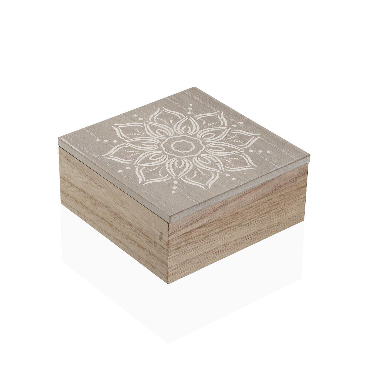 Koristerasia puu-MDF, mandalakuvioitu kannellinen säilytysrasia 16×7×16 cm