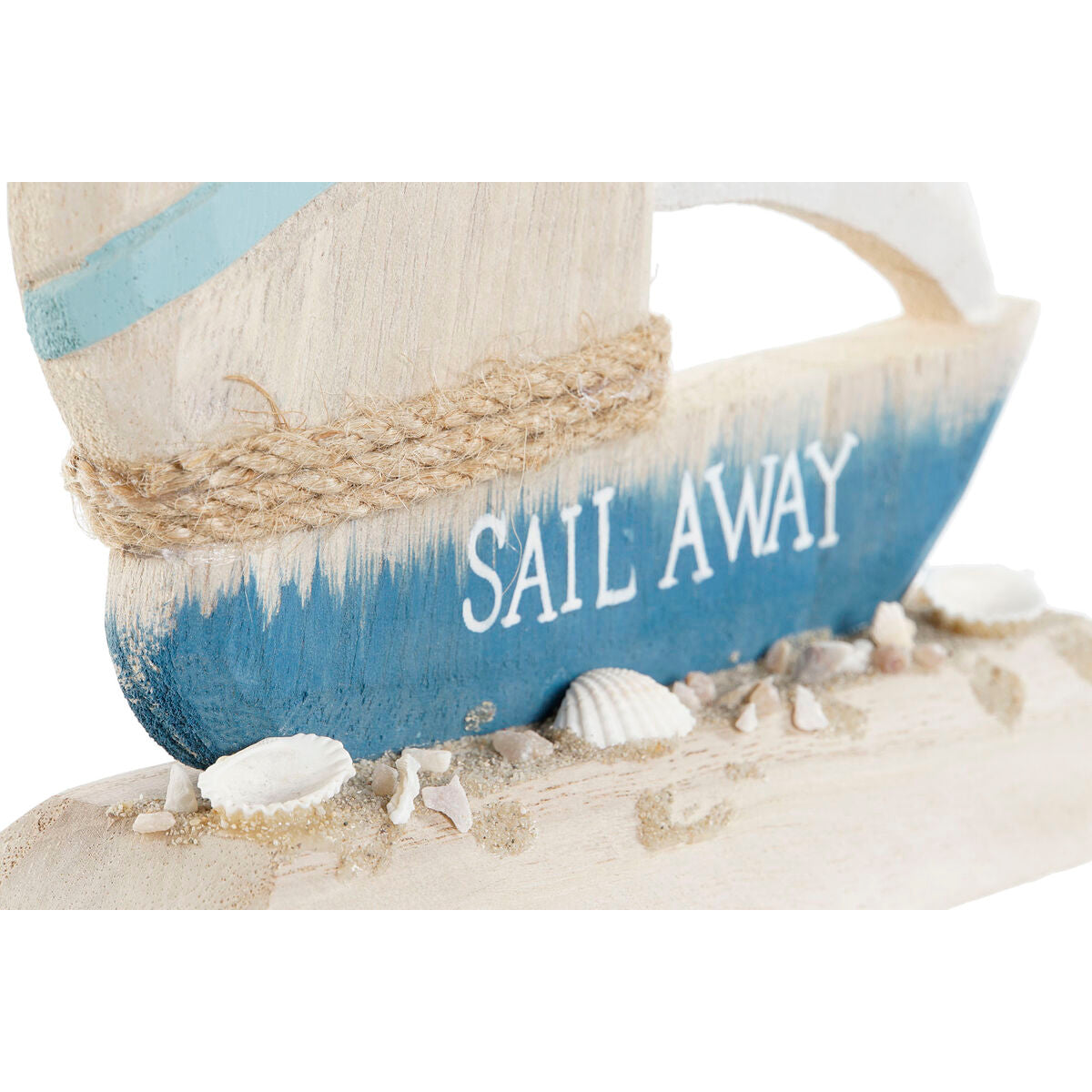Kynttilänjalka purjelaiva 2 kpl, puu meriaiheinen koriste, sininen & punainen